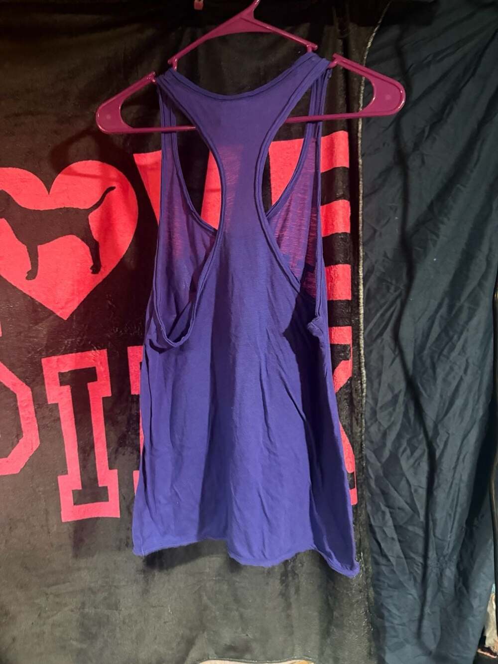 Victoria's Secret PINK The Gym Struggle Racerback Tank Top Purple Size XS - Picture 3 of 3